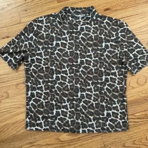 Zara cozy leopard mock turtle neck